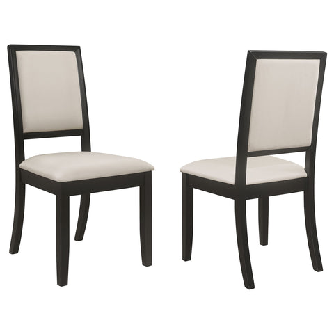 Coaster Home Furnishings - Louise - Upholstered Wood Dining Side Chairs - High Backs, Padded Seats - Dining Room, Kitchen - Set of 2 - Cream & Black - 101562