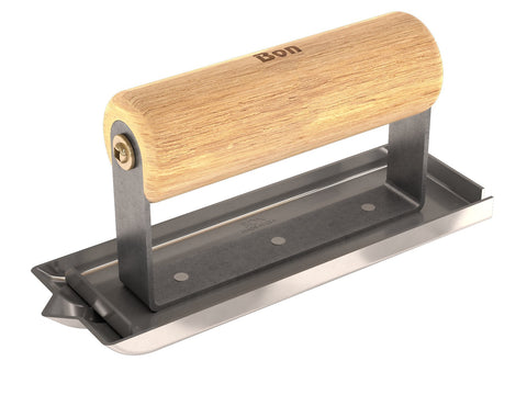 Bon 12-625 6-Inch by 2-Inch Universal Concrete Groover, 1/8-Inch Deep by 3/8-Inch Radius, Wood Handle, Stainless Steel