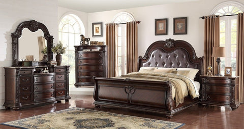 Crown Mark Stanley Brown Wood 3-Drawer Nightstand