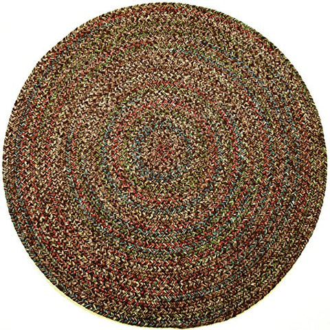 Rhody Rug Sophia SO35 Brown 8' x 8' Round - Braided Area Rug, Home Decor, Floor Mat or Bedroom Rug - Easy Care, Ideal for High Traffic Areas in Hallway and Living Room - Made in USA
