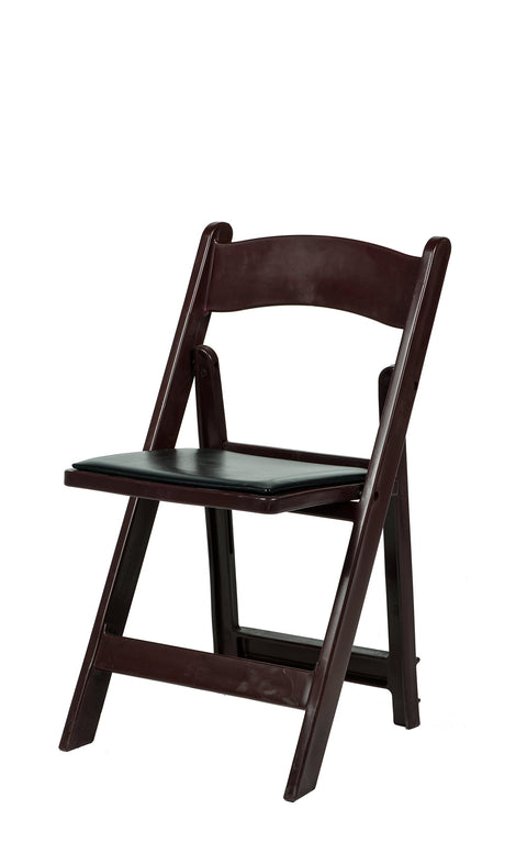 Commerical Seating Products Resin Red Mahogany Folding Chairs