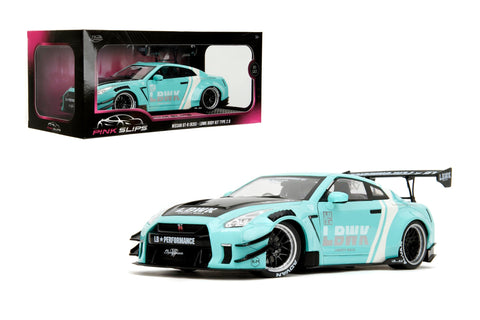 Jada Pink Slips 2020 Liberty Walk GT35 Type2 Nissan GTR R35-1:18 Scale Diecast Model with Opening Doors and Working Steering - for Collectors and Enthusiasts 14+ - Mint Green