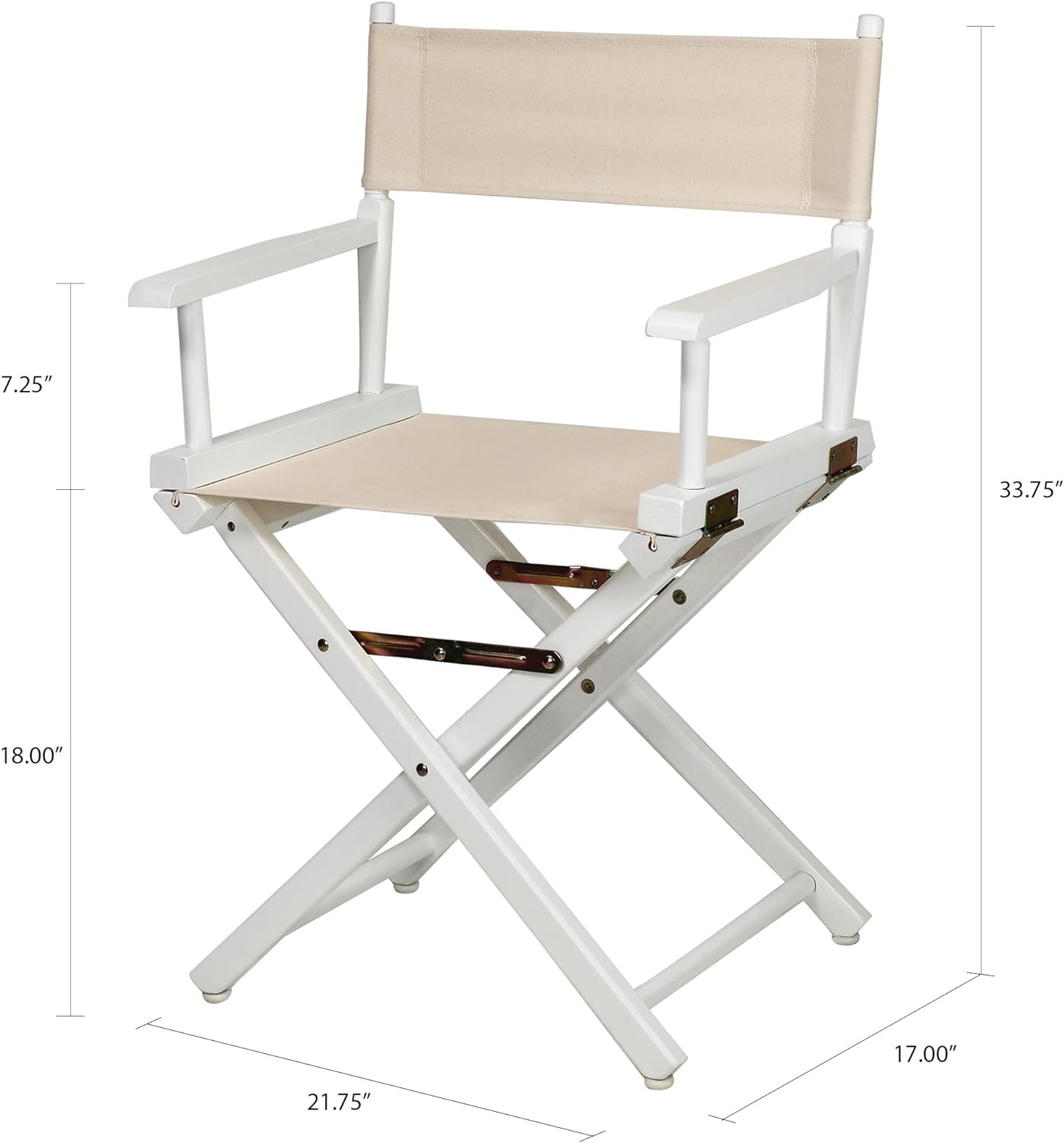 Casual Home 18" Director's Chair White Frame with Wheat Canvas