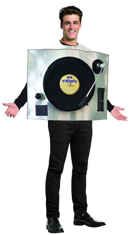 Rasta Imposta Turntable Record Player Costume Mens Womens 80s 90s Party Funny Silver