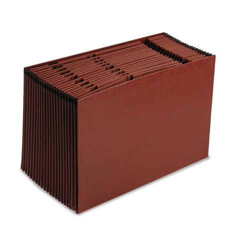 Pendaflex ER19A Earthwise Leather-Look Expanding File, Open Top, A-Z Index, 15 x 10 Red