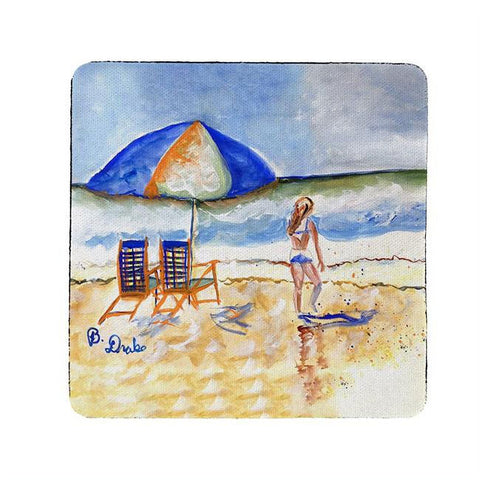 Betsy Drake CT1421 Beach Chairs & Girl Coaster - Set of 4