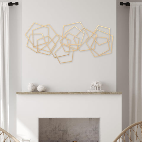 Cheungs Astraga Multi Pentagon Metal Wall Art - Gold 6092GD