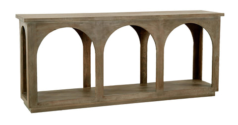 Moti Archie Contemporary Console Table in North Creek Brown Solid Wood
