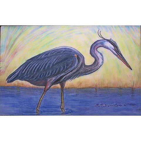 Betsy Drake Coastal Blue Heron Door Mat, 18" x 26"