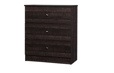 Wholesale Interiors Decon Wood 3 Drawer Storage Chest, Espresso Brown