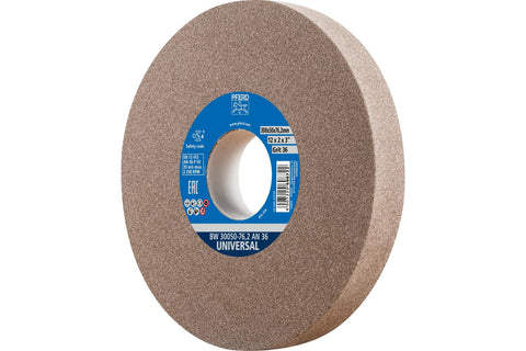 PFERD Vitrified Bench Grinding Wheel – Universal, 12" Diameter, 2" Thick, 1-1/2" Arbor, 36 Grit, Aluminum Oxide, for General Metalworking - Part 61779