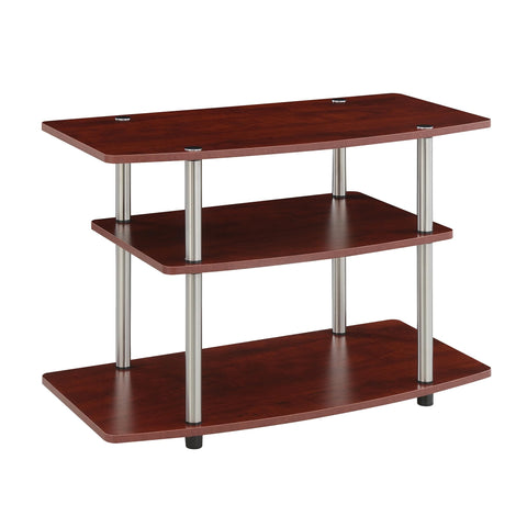 Convenience Concepts Designs2Go No Tools 3-Tier TV Stand 31.5" - Entertainment Center for TVs up to 37 Inches, Modern TV Console with Shelves for Living Room, Family Room, Cherry