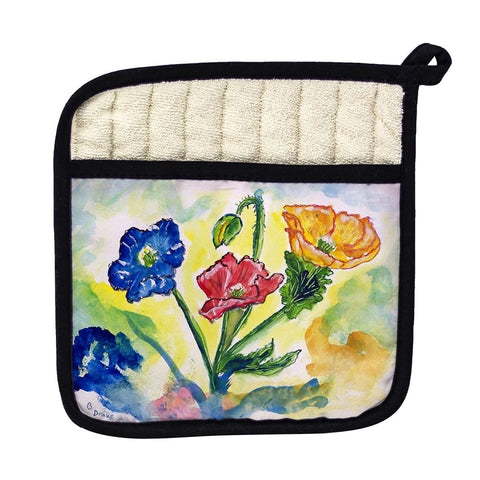 Betsy Drake PT513 Bugs & Poppies Pot Holder