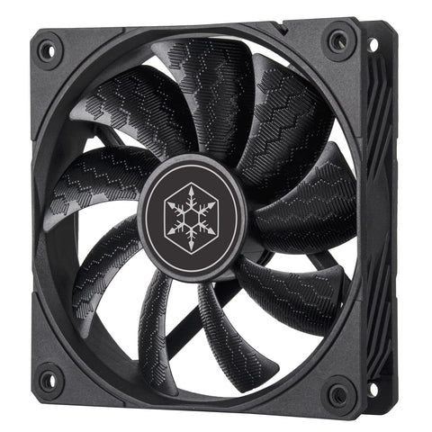 Silverstone Technology Shark Force 120 Performance Enhanced 120mm PWM Fan with Shark Skin Pattern Fan Blades, SST-SF120B, Black