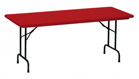 Correll R2448-25 R Series, Blow Molded Plastic Commercial Duty Folding Table, Rectangular, 24" x 48", Deep Red, Custom Built to Order in The USA