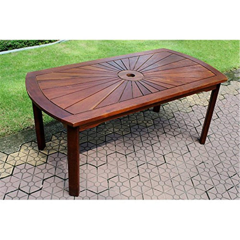 International Caravan Furniture Piece Highland Acacia Sunburst Coffee Table