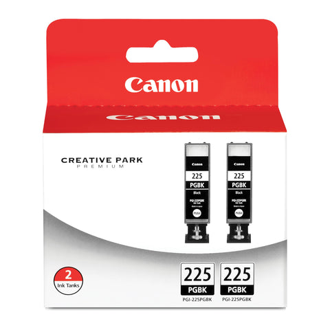 Canon PGI-225 Genuine Black Twin Pack, Compatible with iP4820, MG5220, MG5120, MG6120, MG8120, MX882, iX6520, iP4920, MG5320, MG6220, MG8220, and MX892 Printers