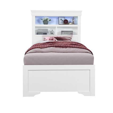 Global Furniture Pompei White Bookcase Twin Bed