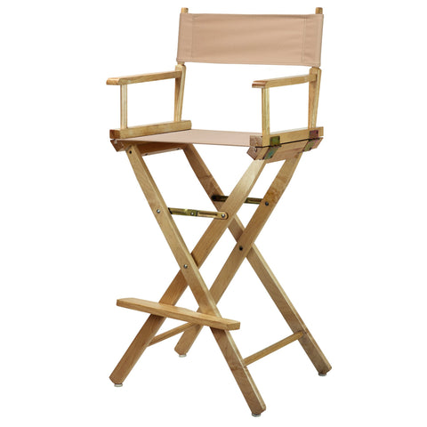 Casual Home 30" Director's Chair Natural Frame-with Tan Canvas, Bar Height