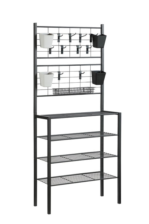 Proman Products Handyman Garage 4-Tier Storage Shelf Rack with Accessories for Garage, Kitchen, Home, Bathroom, 30.5" W x 12" D x 66" H