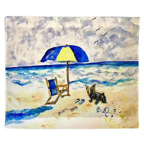 Betsy Drake TP1442 24 x 30 in. Beach Chair & Yorkie Outdoor Wall Hanging