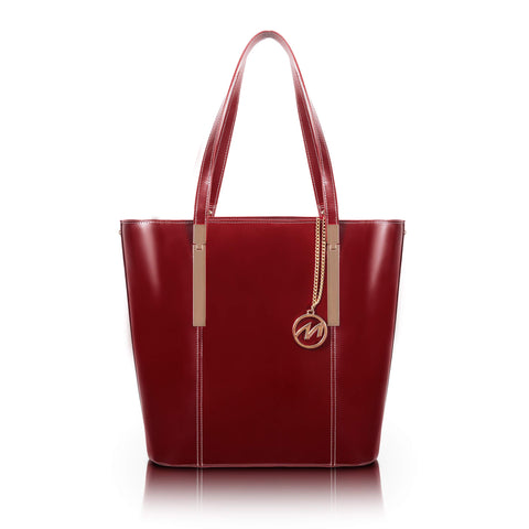 McKlein CRISTINA, Leather Ladies' Tote with Tablet Pocket, Laptop Bag for Women Lightweight Leather, Computer Tote Bag, Briefcase Large Capacity Handbag Shoulder Bag