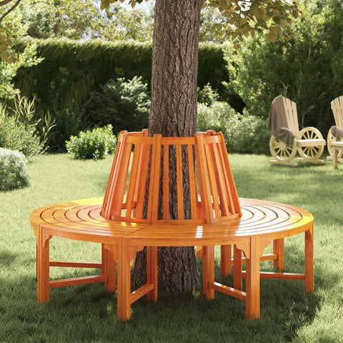 Oakestry Tree Bench 63 in Wood Outdoor Patio Garden Seating Furniture Weather Resistant Durable Heavy Duty Modern Backyard Porch Deck Lawn