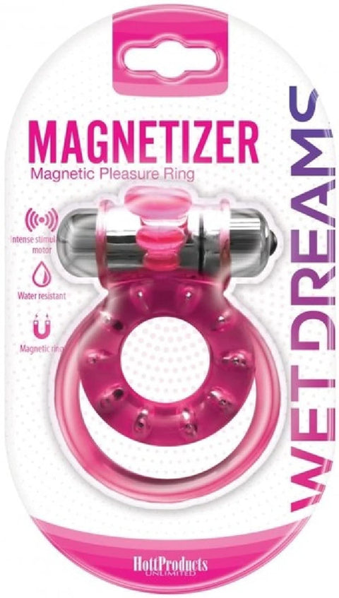Hott Products Unlimited 71810: Magnetized Magnetic Cock Ring W/2 Straps and Vibe Bullet