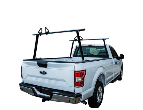 Buyers Products 1501680 Aluminum Truck Ladder Rack, Adjustable Height, Black Powdercoated, Clamp On Mount, Contractor Rack for Pickup Trucks, Cargo Rack for Truck