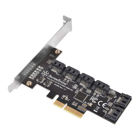 SilverStone Technology ECS06 6 Port SATA Gen3 (6Gbps) Non-RAID PCI Express Gen3 x2 Card, TAA Compliant