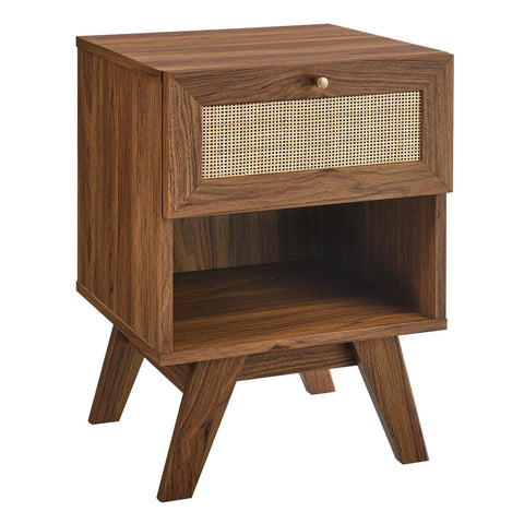 Modway Soma 1-Drawer Accent Table Nightstand in Walnut