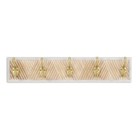 Zephyra Modern Cottage 5 Gold Hook Coat Rack