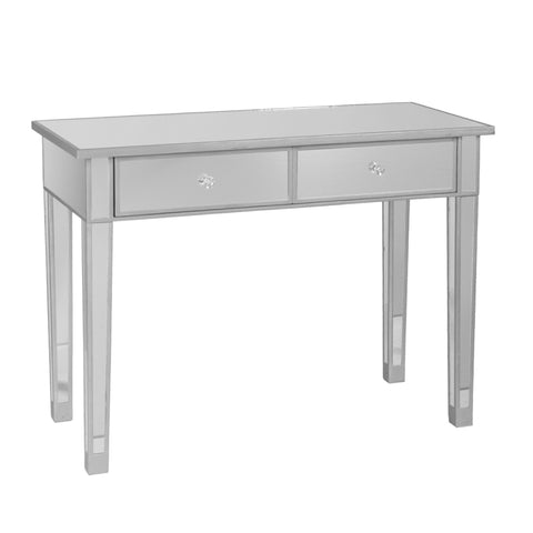 SEI FURNITURE Southern Enterprises Mirrored 2 drawer media console table, Finish w, Silver