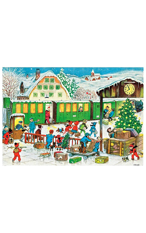 Alexander Taron Korsch Advent - Train Station - 11.75" H x 10.5" W x .1" D