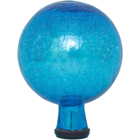 Oakestry 6" Crackle Glass Gazing Globe – Teal, Hand-Blown Mirrored Garden Ball for Yard, Patio & Outdoor Décor