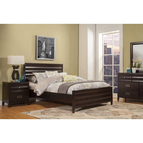 Alpine Furniture Legacy Queen Wood Panel Bed in Black Cherry