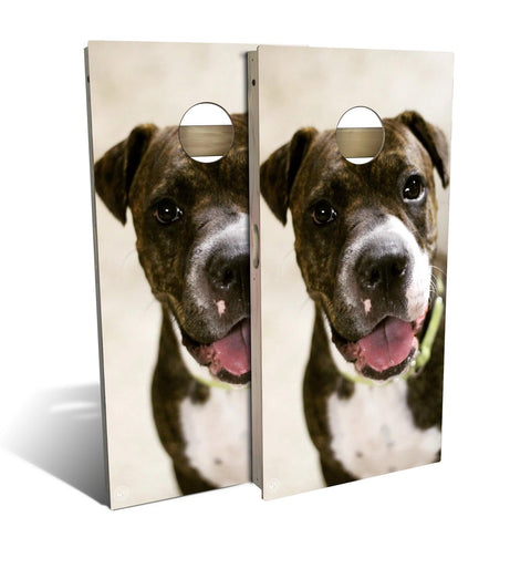 Skip's Garage Boxer Puppy Cornhole Set - All-Weather 2x4 (Weather Bags) - Include Case + Hole Lights
