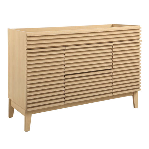 Modway Render 47" Plastic and Wood Bathroom Vanity Cabinet in Oak