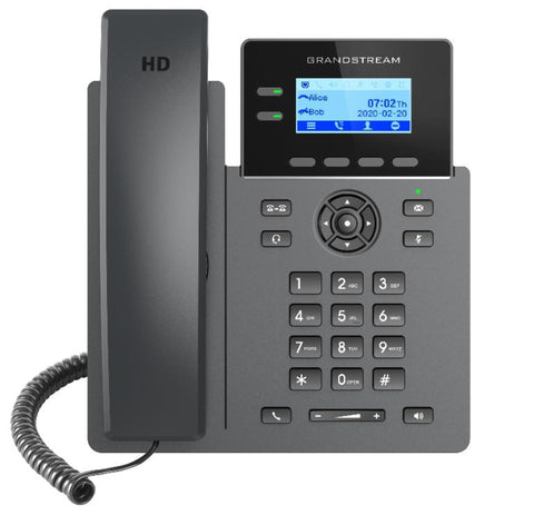 Grandstream GRP2602P IP Phone | 2 Lines, 4 SIP Accounts | 2.4-Inch LCD Display | Dual-Port 10/100 Ethernet with Integrated PoE | Power Adapter Not Included