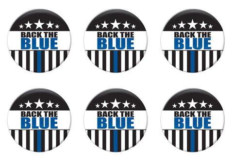 Beistle 6 Piece Support The Police Thin Blue Line Pinback Button Badge Pins For 4th Of July Patriotic Decorations Independence Day Party Supplies And Favors