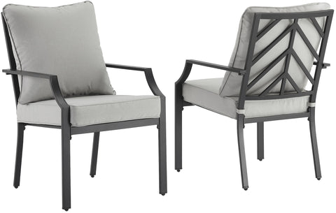 Otto 2Pc Outdoor Dining Chair Set Gray/Matte Black - 2 Chairs