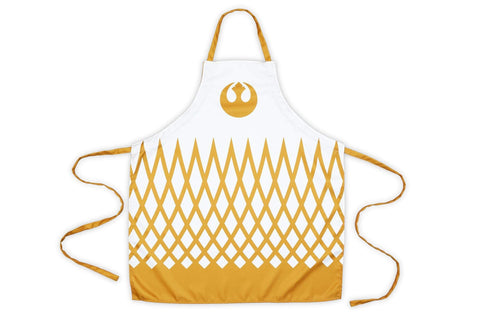 Seven20 Official Star Wars Rebel White/Gold Apron & Oven Mitt Set - White Cookware Accessory Gift - Novelty Chef Items for Outdoor Grilling, Cooking, Baking, and BBQ - Licensed Disney Merchandise