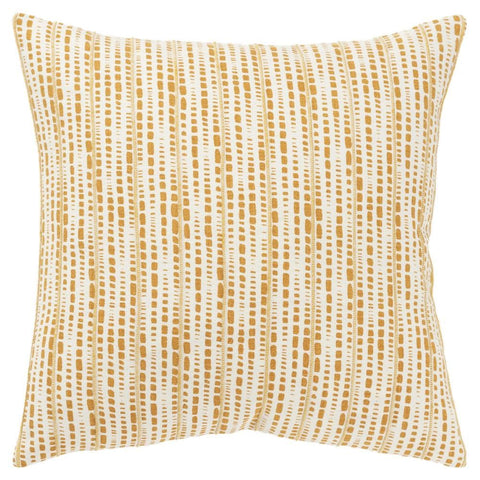 Rizzy Home DSFabricsCES Polyester Throw Pillow, 18 x 18 x 6 inches, Decorative Pillow, IVORY/GOLD