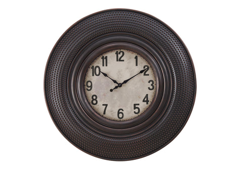 Monarch Specialties I 9045 Clocks, 20" Round, Wall Clock, Antique Brown, Transitional