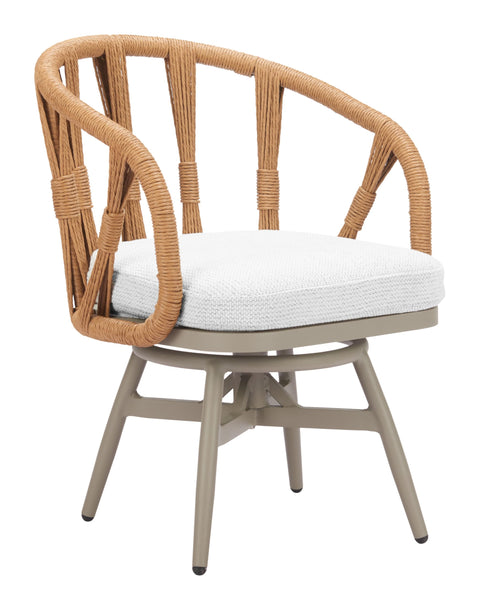 Safal Swivel Dining Chair Multicolor, Multicolor Dining Chair, Modern Style, Outdoor Fabric, Removable and washable cushion cover, Aluminum, Outdoor Dining, 23.2" W x 23.2" D x 30.7" H, Non-stackable