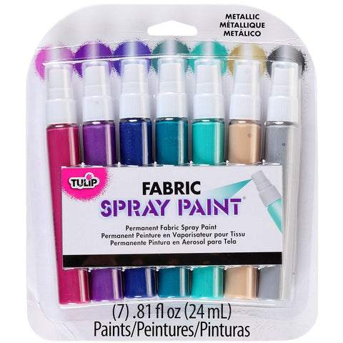 Tulip Fabric Paint, Permanent Spray on Paint Set, 7 Pack Metallic