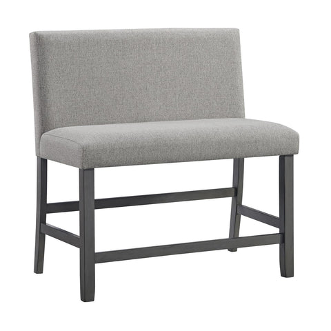 Picket House Furnishings Hester Counter Bench - Upholstered Back in Grey