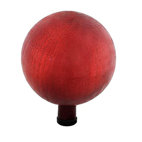 Oakestry 10-in Gazing Globe Decorative Gazing Globe Ball Glass Mirror Polished Hollow Reflective Garden Sphere for Home Garden Lawn Outdoor and Yard, Red