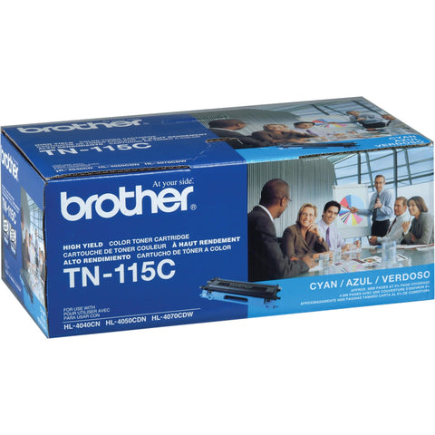 Brother TN-115C DCP-9040 9042 9045 HL-4040 4050 4070 Toner Cartridge (Cyan) in Retail Packaging