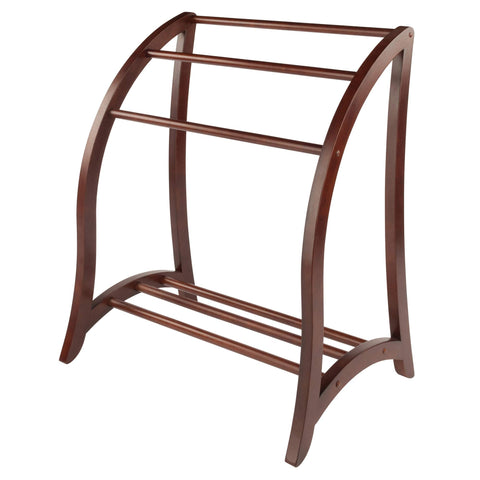 Winsome Wood Quilt Rack With 3 Rungs, Antique Walnut (94036)
